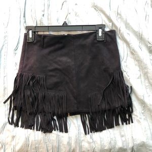 Black fringe skirt